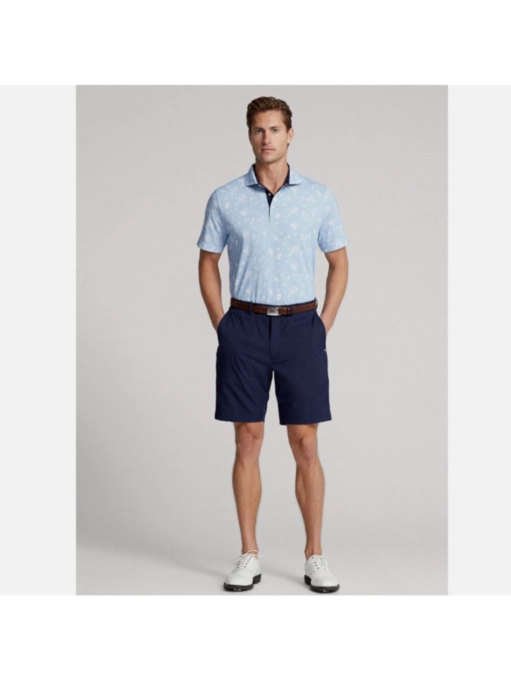 Ralph Lauren Polo RLX Men’s Navy Flat-Front Golf Performance Shorts Size 30